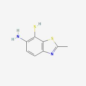 molecular formula C8H8N2S2 B14656471 6-Amino-2-methyl-1,3-benzothiazole-7-thiol CAS No. 42222-48-0