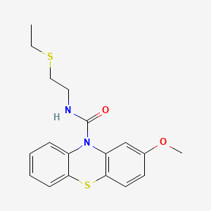 10H-Phenothiazine-10-carboxamide, N-(2-(ethylthio)ethyl)-2-methoxy-