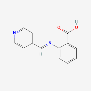 molecular formula C13H10N2O2 B14656567 2-{(E)-[(Pyridin-4-yl)methylidene]amino}benzoic acid CAS No. 42974-26-5