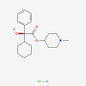 molecular formula C20H30ClNO3 B14656584 Benzeneacetic acid, alpha-cyclohexyl-alpha-hydroxy-, 1-methyl-4-piperidinyl ester, hydrochloride, (S)- CAS No. 41115-88-2