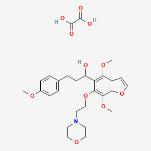 1-[4,7-dimethoxy-6-(2-morpholin-4-ylethoxy)-1-benzofuran-5-yl]-3-(4-methoxyphenyl)propan-1-ol;oxalic acid