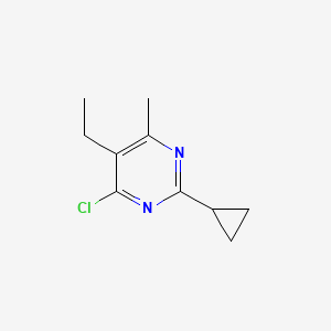 molecular formula C10H13ClN2 B1465665 4-Chloro-2-cyclopropyl-5-ethyl-6-methylpyrimidine CAS No. 1184615-97-1