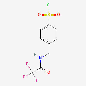 molecular formula C9H7ClF3NO3S B1465666 4-{[(2,2,2-Trifluoroacetyl)amino]methyl}benzenesulfonyl chloride CAS No. 1183313-28-1