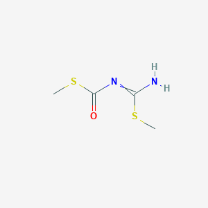 molecular formula C4H8N2OS2 B14656661 S-methyl N-[amino(methylsulfanyl)methylidene]carbamothioate 