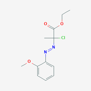 molecular formula C12H15ClN2O3 B14656682 Ethyl 2-chloro-2-[(E)-(2-methoxyphenyl)diazenyl]propanoate CAS No. 53682-76-1