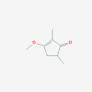 molecular formula C8H12O2 B14656686 2-Cyclopenten-1-one, 3-methoxy-2,5-dimethyl- CAS No. 51036-27-2