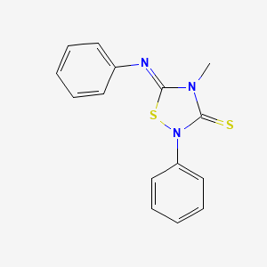 1,2,4-Thiadiazolidine-3-thione, 4-methyl-2-phenyl-5-(phenylimino)-