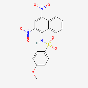 molecular formula C17H13N3O7S B14656705 N-(2,4-Dinitronaphthalen-1-yl)-4-methoxybenzene-1-sulfonamide CAS No. 52077-95-9