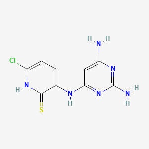 2(1H)-Pyridinethione, 6-chloro-3-((2,6-diamino-4-pyrimidinyl)amino)-