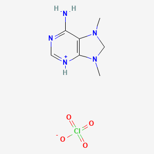 molecular formula C7H12ClN5O4 B14656764 6-Amino-7,9-dimethyl-8,9-dihydro-7H-purin-3-ium perchlorate CAS No. 52376-57-5