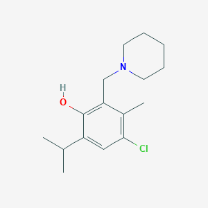 4-Chloro-3-methyl-2-(piperidin-1-ylmethyl)-6-(propan-2-yl)phenol