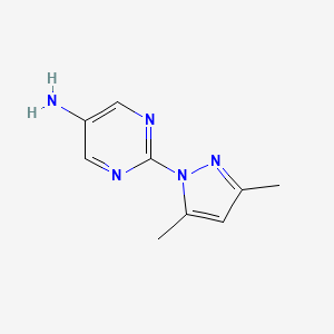molecular formula C9H11N5 B1465680 2-(3,5-dimethyl-1H-pyrazol-1-yl)pyrimidin-5-amine CAS No. 1251254-56-4