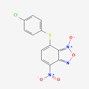 molecular formula C12H6ClN3O4S B14656830 7-[(4-Chlorophenyl)sulfanyl]-4-nitro-1-oxo-2,1lambda~5~,3-benzoxadiazole CAS No. 53619-49-1