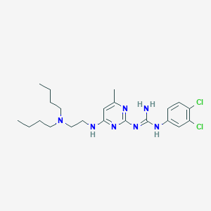 molecular formula C22H33Cl2N7 B14656858 1-[4-[[2-[Dibutylamino]ethyl]amino]-6-methyl-2-pyrimidinyl]-3-[3,4-dichlorophenyl]guanidine CAS No. 51386-83-5