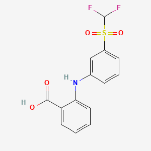 molecular formula C14H11F2NO4S B14656886 Anthranilic acid, N-(m-((difluoromethyl)sulfonyl)phenyl)- CAS No. 51679-52-8