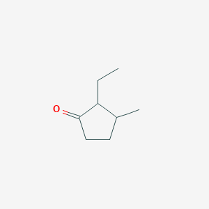 molecular formula C8H14O B14656890 2-Ethyl-3-methylcyclopentan-1-one CAS No. 50397-95-0