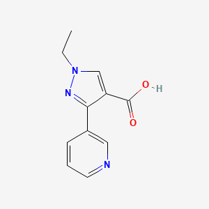 molecular formula C11H11N3O2 B1465692 1-ethyl-3-(pyridin-3-yl)-1H-pyrazole-4-carboxylic acid CAS No. 1247378-82-0