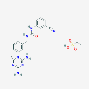 1-(3-Cyanophenyl)-3-[[3-(4,6-diamino-2,2-dimethyl-1,3,5-triazin-1-yl)phenyl]methyl]urea; ethanesulfonic acid