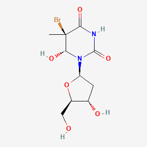 molecular formula C10H15BrN2O6 B14656928 5-Bromo-6-hydroxy-5,6-dihydrothymidine CAS No. 43179-29-9