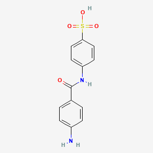 molecular formula C13H12N2O4S B14656955 Benzenesulfonic acid, 4-[(4-aminobenzoyl)amino]- CAS No. 50618-57-0