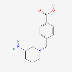 molecular formula C13H18N2O2 B1465697 4-[(3-Aminopiperidin-1-yl)methyl]benzoic acid CAS No. 1285186-19-7