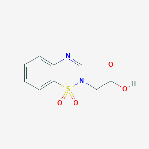 molecular formula C9H8N2O4S B1465719 2-(1,1-二氧化-2H-苯并[e][1,2,4]噻二嗪-2-基)乙酸 CAS No. 1293035-18-3