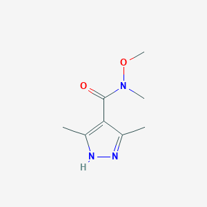 molecular formula C8H13N3O2 B1465728 N-methoxy-N,3,5-trimethyl-1H-pyrazole-4-carboxamide CAS No. 1290849-63-6