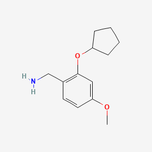 molecular formula C13H19NO2 B1465729 [2-(Cyclopentyloxy)-4-methoxyphenyl]methanamine CAS No. 1247532-89-3