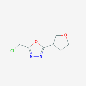 molecular formula C7H9ClN2O2 B1465730 2-(Chloromethyl)-5-(oxolan-3-yl)-1,3,4-oxadiazole CAS No. 1250108-14-5