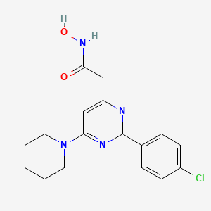 4-Pyrimidineacetohydroxamic acid, 2-(p-chlorophenyl)-6-piperidino-