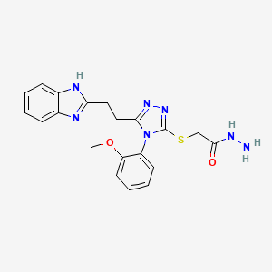 Acetic acid, ((5-(2-(1H-benzimidazol-2-yl)ethyl)-4-(p-tolyl)-4H-1,2,4-triazol-3-yl)thio)-, hydrazide