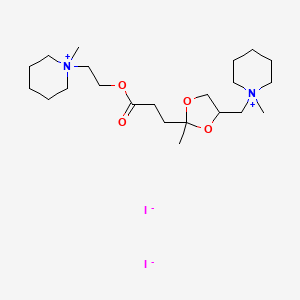 Piperidinium, 1-methyl-1-(2-(3-(2-methyl-4-(1-methylpiperidinium-1-ylmethyl)-2-dioxolanyl)propionyloxy)ethyl)-, diiodide