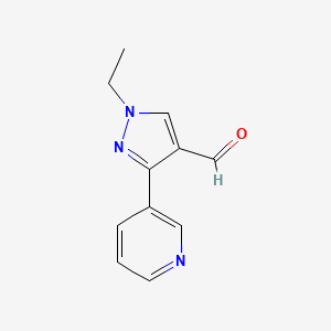 molecular formula C11H11N3O B1465752 1-ethyl-3-(pyridin-3-yl)-1H-pyrazole-4-carbaldehyde CAS No. 1249536-42-2