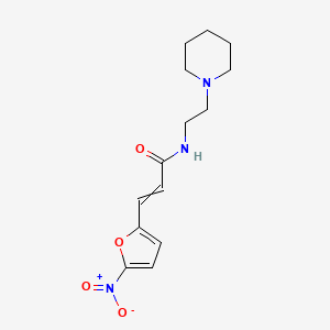 molecular formula C14H19N3O4 B14657650 3-(5-Nitrofuran-2-yl)-N-[2-(piperidin-1-yl)ethyl]prop-2-enamide CAS No. 38898-05-4