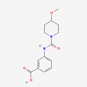 molecular formula C14H18N2O4 B1465767 3-[(4-Methoxypiperidine-1-carbonyl)amino]benzoic acid CAS No. 1308435-52-0