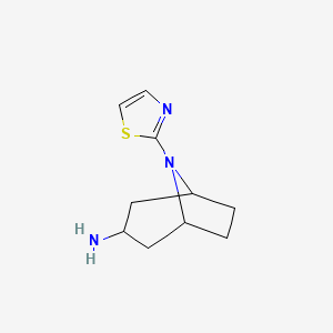 molecular formula C10H15N3S B1465770 8-(Thiazol-2-yl)-8-azabicyclo[3.2.1]octan-3-amine CAS No. 1249724-48-8