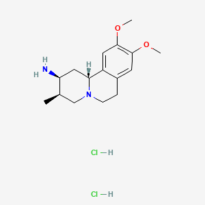 molecular formula C16H26Cl2N2O2 B14657753 11bH-Benzo(a)quinolizine, 1,2,3,4,6,7-hexahydro-2-alpha-amino-9,10-dimethoxy-3-alpha-methyl-, dihydrochloride CAS No. 39630-39-2