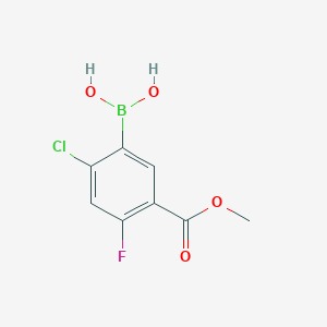 molecular formula C8H7BClFO4 B1465782 (2-氯-4-氟-5-(甲氧羰基)苯基)硼酸 CAS No. 957066-03-4