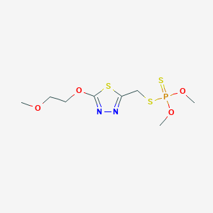 Phosphorodithioic acid, O,O-dimethyl S-((5-(2-methoxyethoxy)-1,3,4-thiadiazol-2-yl)methyl) ester