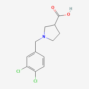 molecular formula C12H13Cl2NO2 B1465804 1-[(3,4-Dichlorophenyl)methyl]pyrrolidine-3-carboxylic acid CAS No. 1273711-23-1