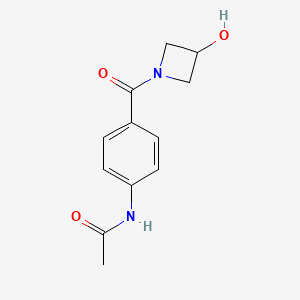 molecular formula C12H14N2O3 B1465806 N-[4-(3-hydroxyazetidine-1-carbonyl)phenyl]acetamide CAS No. 1273895-20-7