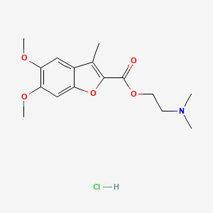 2-Benzofurancarboxylic acid, 5,6-dimethoxy-3-methyl-, 2-(dimethylamino)ethyl ester, hydrochloride