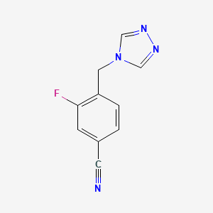 molecular formula C10H7FN4 B1465812 3-fluoro-4-(4H-1,2,4-triazol-4-ylmethyl)benzonitrile CAS No. 1274139-48-8