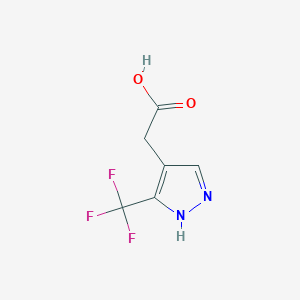 molecular formula C6H5F3N2O2 B1465825 2-(3-(trifluoromethyl)-1H-pyrazol-4-yl)acetic acid CAS No. 1314923-82-4