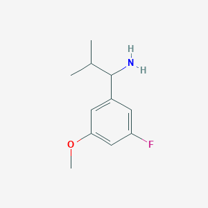 molecular formula C11H16FNO B1465826 1-(3-Fluoro-5-methoxyphenyl)-2-methylpropan-1-amine CAS No. 1270560-49-0