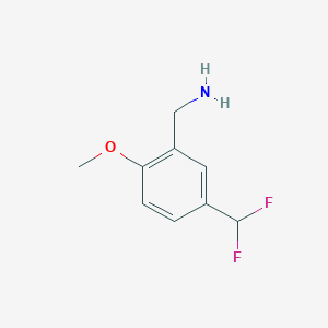 molecular formula C9H11F2NO B1465829 [5-(Difluoromethyl)-2-methoxyphenyl]methanamine CAS No. 927800-84-8