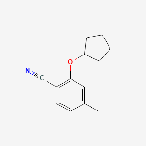 molecular formula C13H15NO B1465834 2-(Cyclopentyloxy)-4-methylbenzonitrile CAS No. 1250659-04-1
