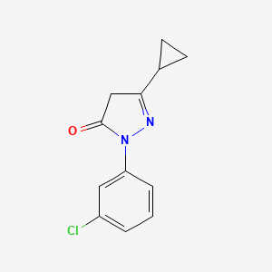 molecular formula C12H11ClN2O B1465836 1-(3-chlorophenyl)-3-cyclopropyl-4,5-dihydro-1H-pyrazol-5-one CAS No. 1057093-34-1