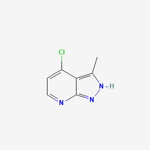 molecular formula C7H6ClN3 B1465840 4-氯-3-甲基-1H-吡唑并[3,4-b]吡啶 CAS No. 1256835-57-0