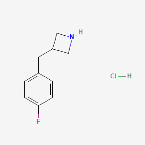 molecular formula C10H13ClFN B1465851 3-[(4-氟苯基)甲基]氮杂环丁烷盐酸盐 CAS No. 1203686-23-0